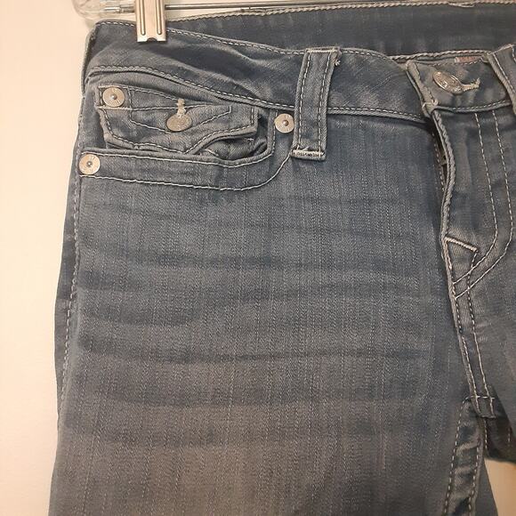 True Religion Jeans Womens Size 30 Skinny Whiskers Flap Pockets Stretch - Picture 2 of 9